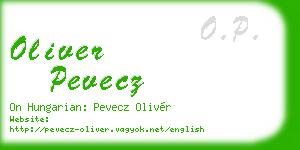 oliver pevecz business card
